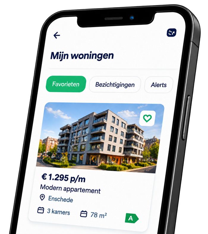 Overzicht van favoriete woningen in het account